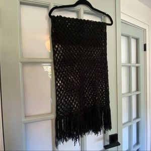 Lulu’s Sunshine and Fun Times Black Crochet Fringe Swim Cover-Up Skirt